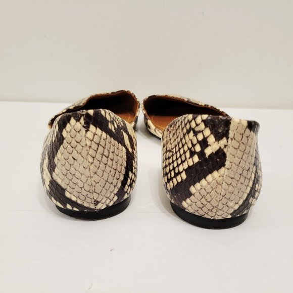 Coach Pointed Toe Slip On Flats Women Snake Print Logo Shoes Career Sz 7.5B - Picture 7 of 10